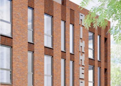 Moderne architectuur van appartementencomplex De Rikkerij